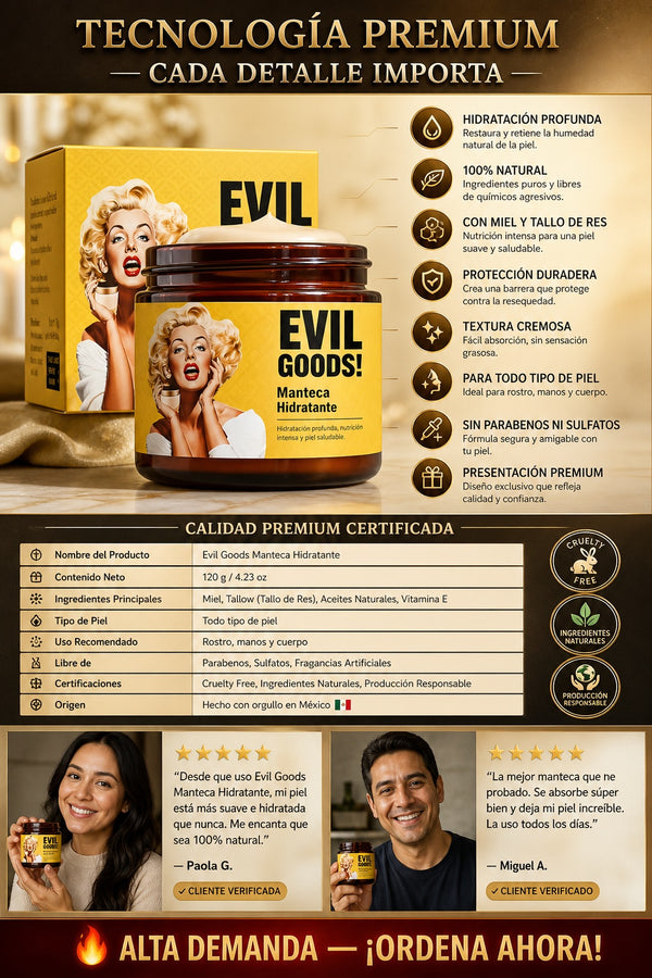 ✨ Evil Goods Manteca Hidratante – Di Adiós a la Piel Seca, Áspera y Agrietada - imagen 7