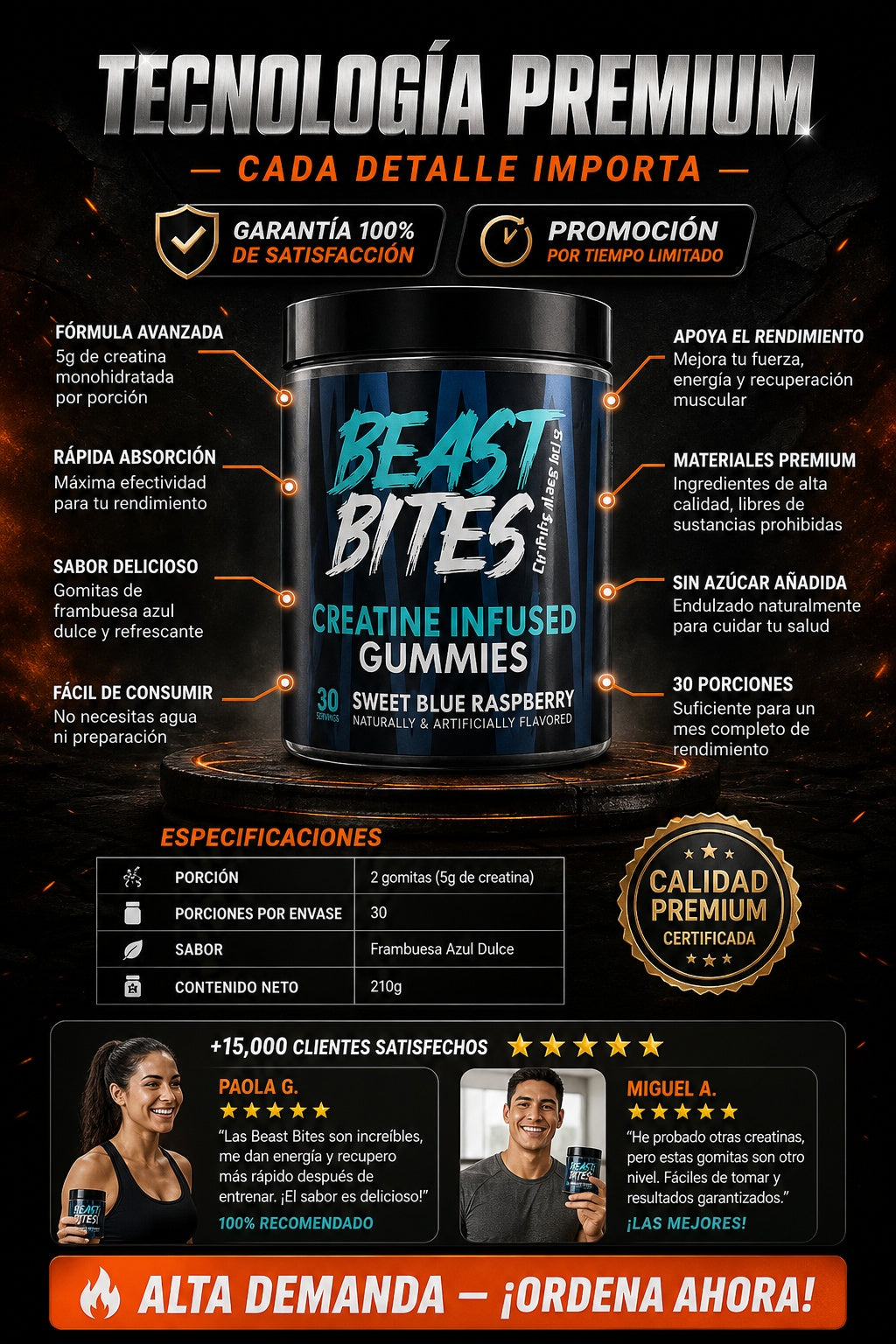 Suplemento Creatina Gomitas Beast Bites - imagen 7
