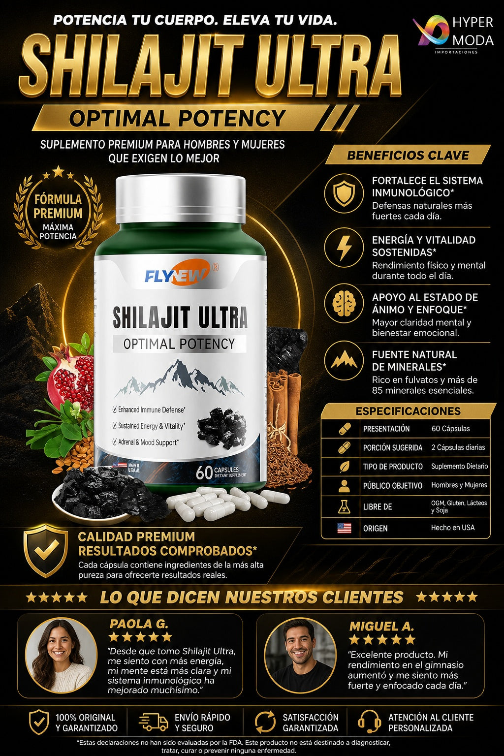 Shilajit Ultra Flynew 60 Capsulas - imagen 7