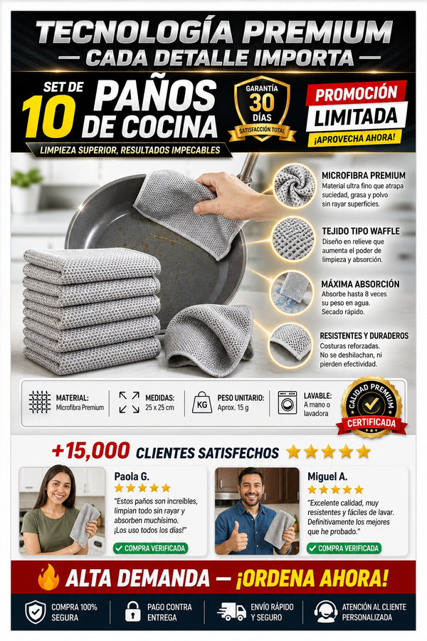 Kit 10 Piezas Pano De Cocina - imagen 7