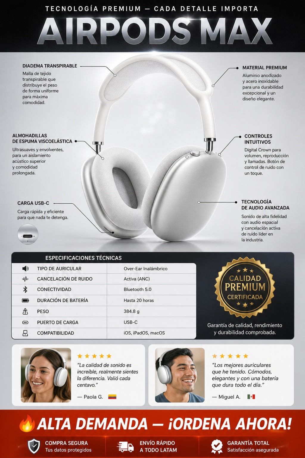 Auriculares Apple Airpods Max Con Estuch - imagen 7