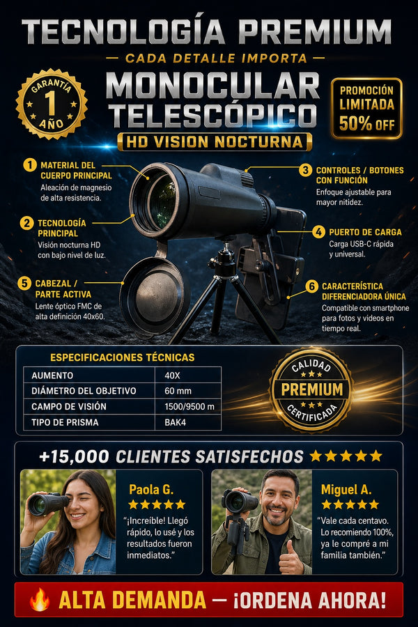 Monocular Telescopico Hd Vision Nocturna - imagen 7