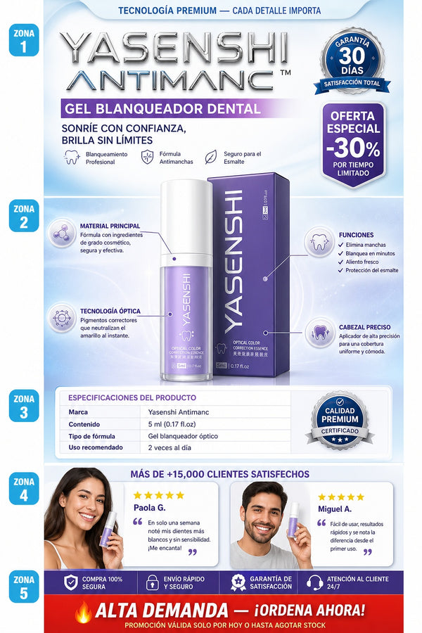 Gel Blanqueador Dental Yasenshi Antimanc - imagen 7