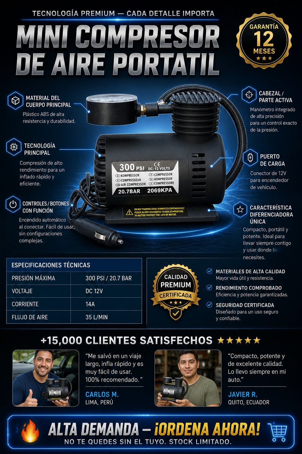 Mini Compresor De Aire Portatil - imagen 7