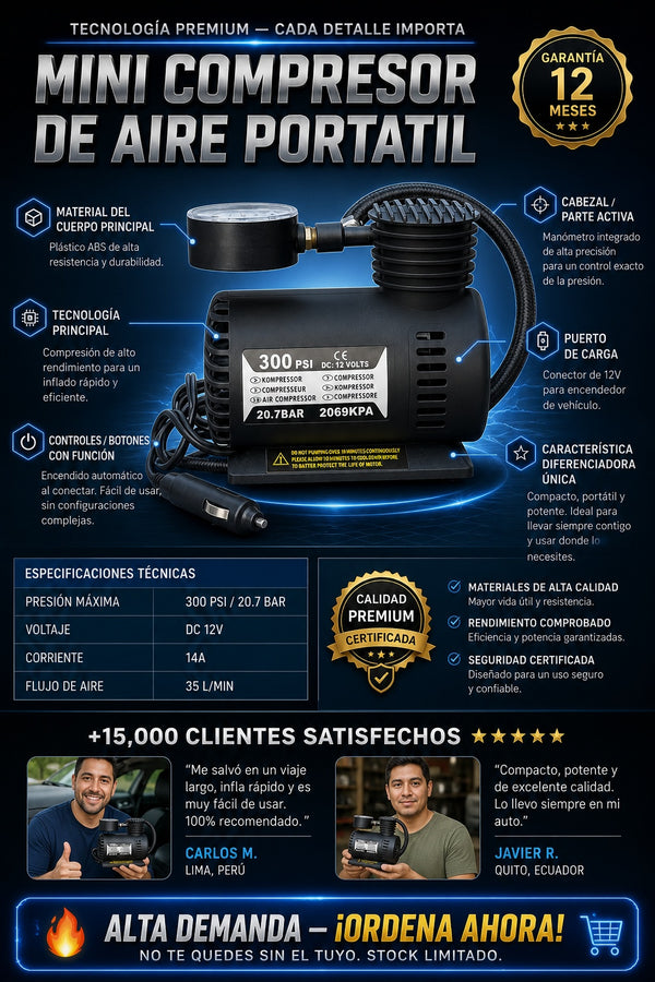 Mini Compresor De Aire Portatil - imagen 7