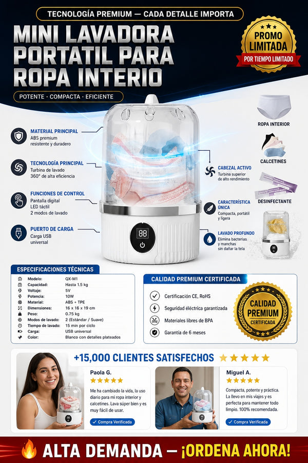 Mini Lavadora Portatil Para Ropa Interio - imagen 7