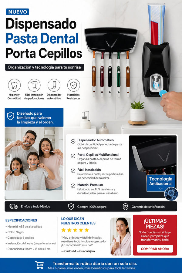 Dispensado Pasta Dental Porta Cepillos - imagen 7