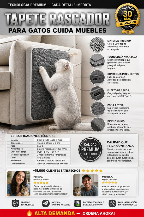 Tapete Rascador Para Gatos Cuida Muebles - imagen 7