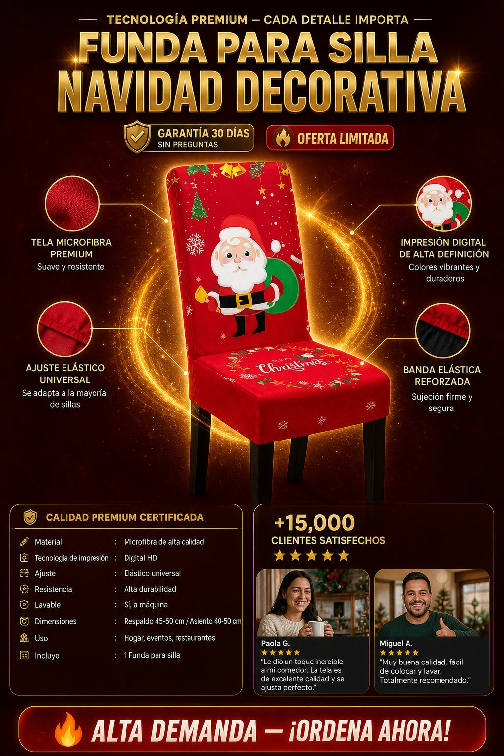 Funda Para Silla Navidad Decorativa - imagen 7