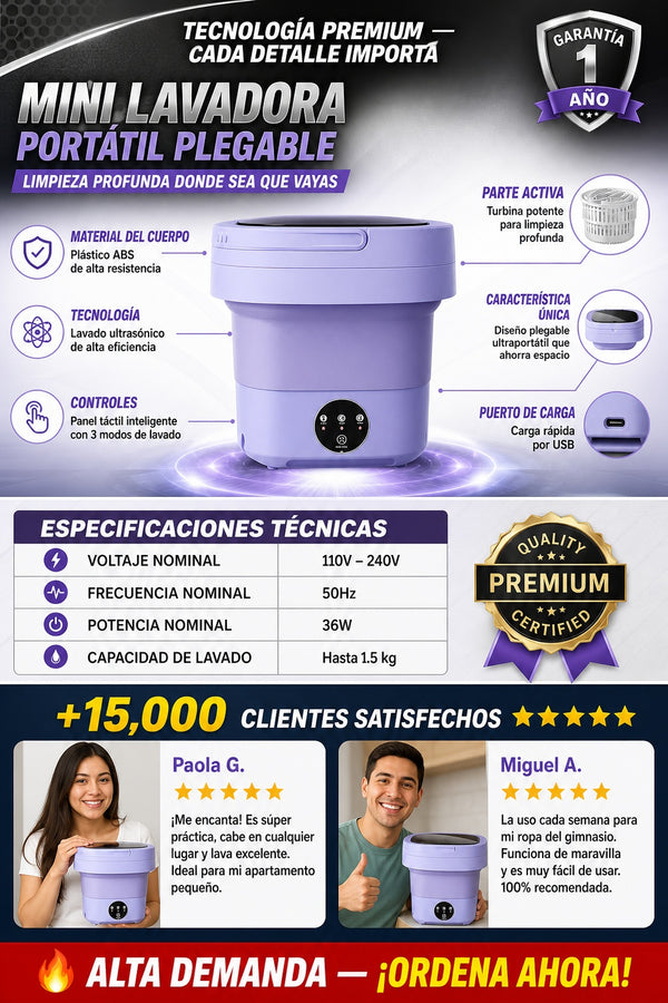 Mini Lavadora Portatil Plegable - imagen 7