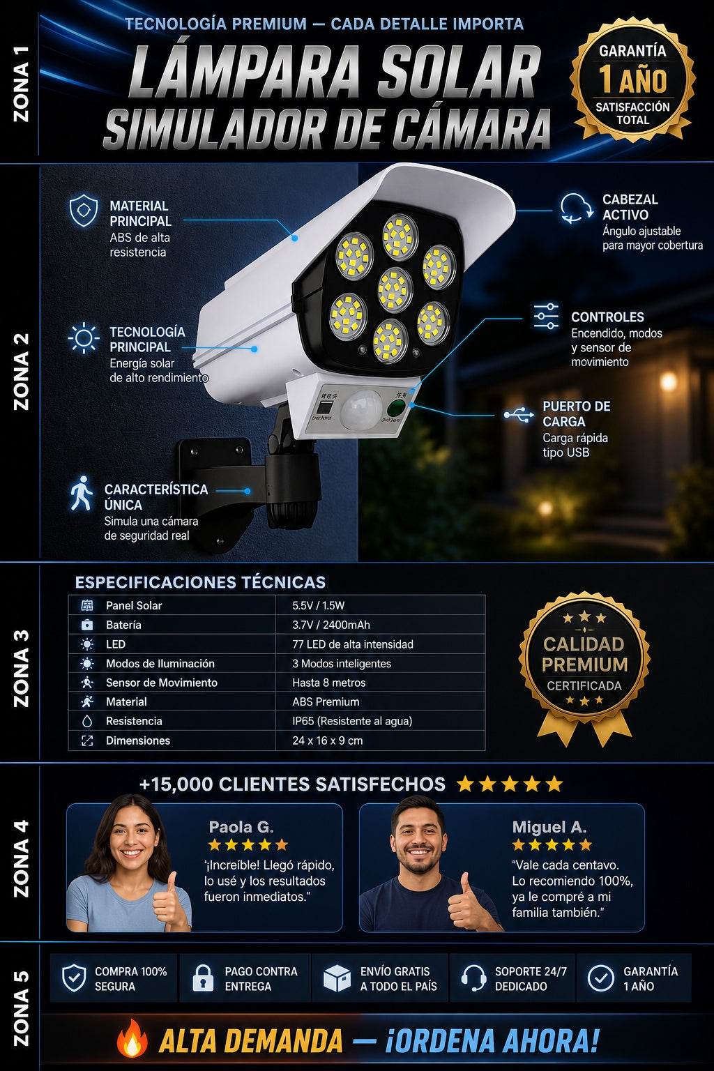 Lampara Solar Simulador De Camara - imagen 7