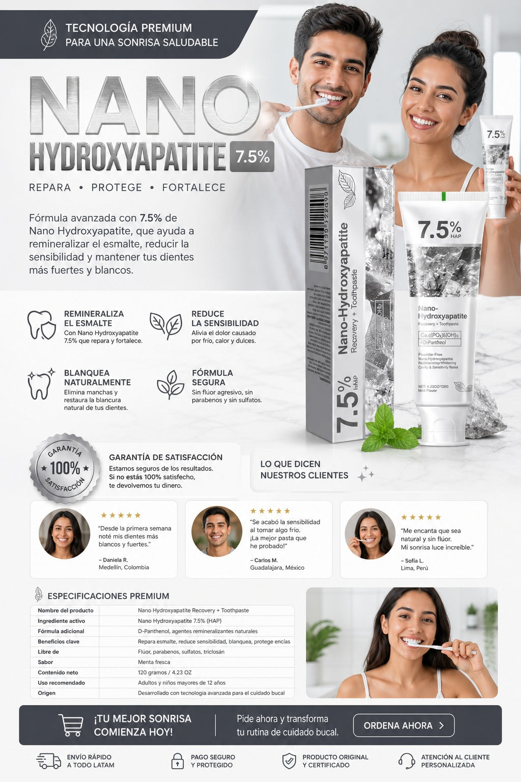 Pasta de Dientes Nano Hidroxiapatita 7.5% - imagen 7