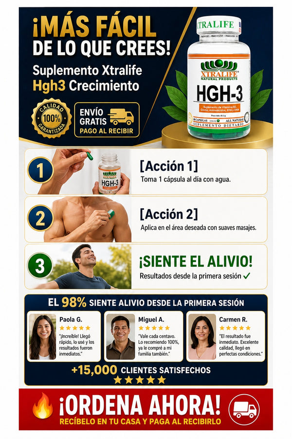 Suplemento Xtralife Hgh3 Crecimiento - imagen 8