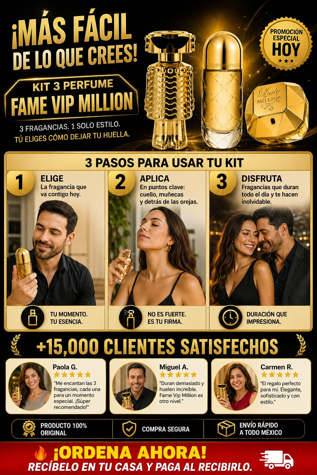Kit 3 Perfume Fame Vip Million - imagen 8