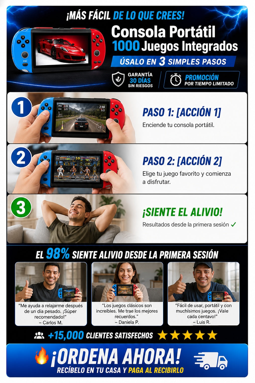 Consola Portátil 1000 Juegos Integrados - imagen 8