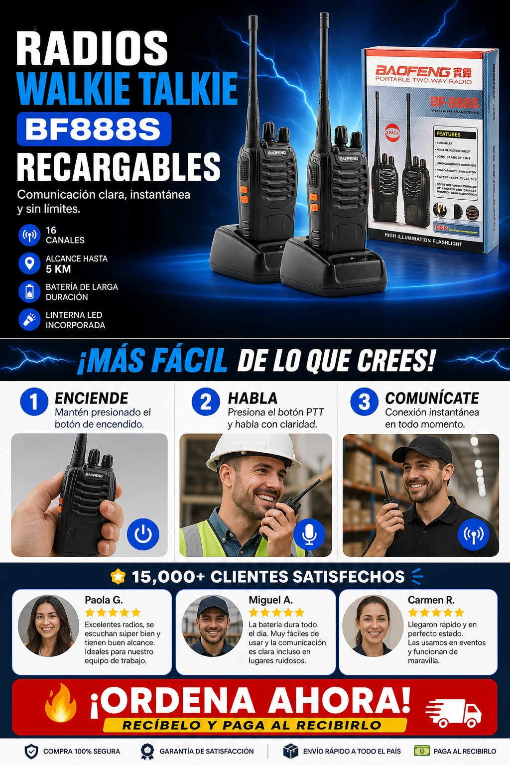 Radios Walkie Talkie Bf888s Recargables - imagen 8