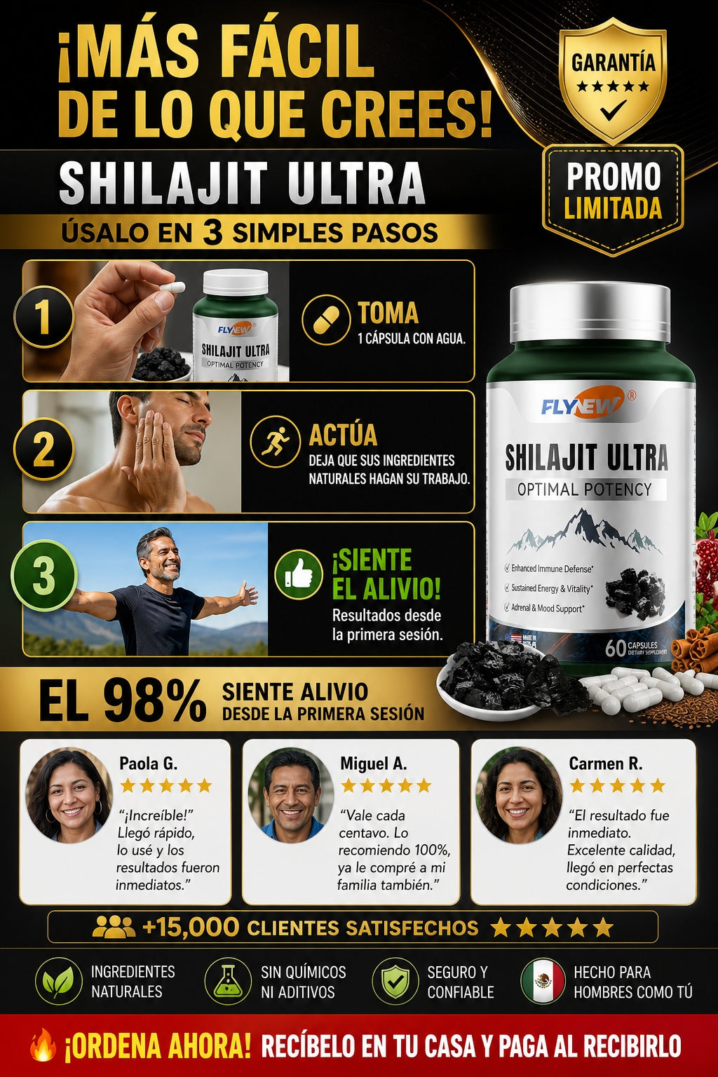 Shilajit Ultra Flynew 60 Capsulas - imagen 8
