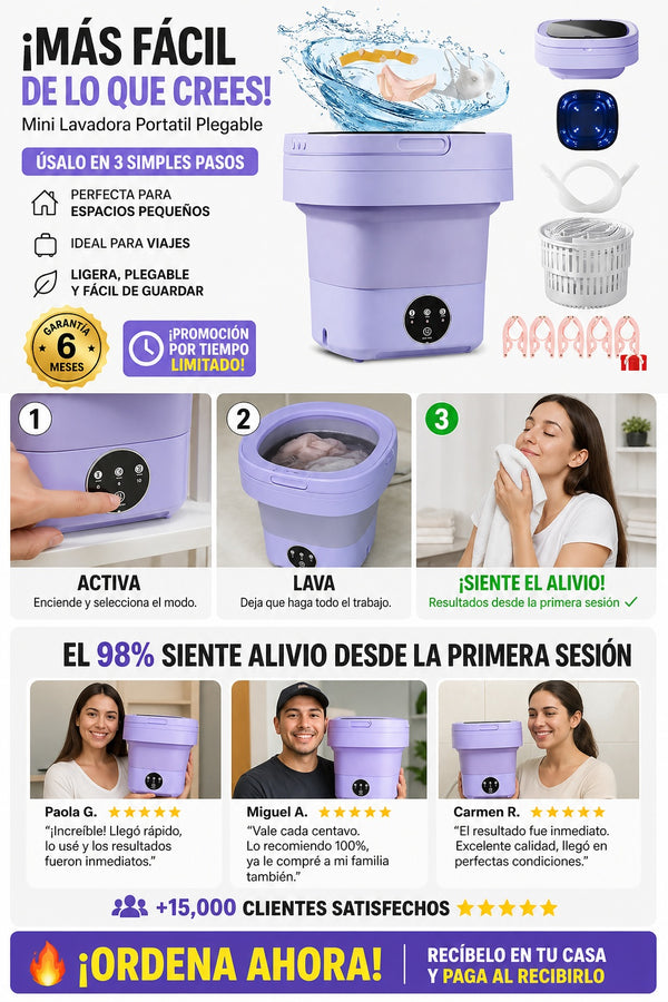 Mini Lavadora Portatil Plegable - imagen 8