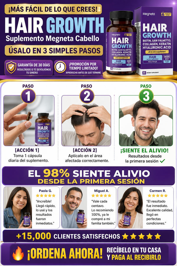 Suplemento Hair Growth Megneta Cabello - imagen 8