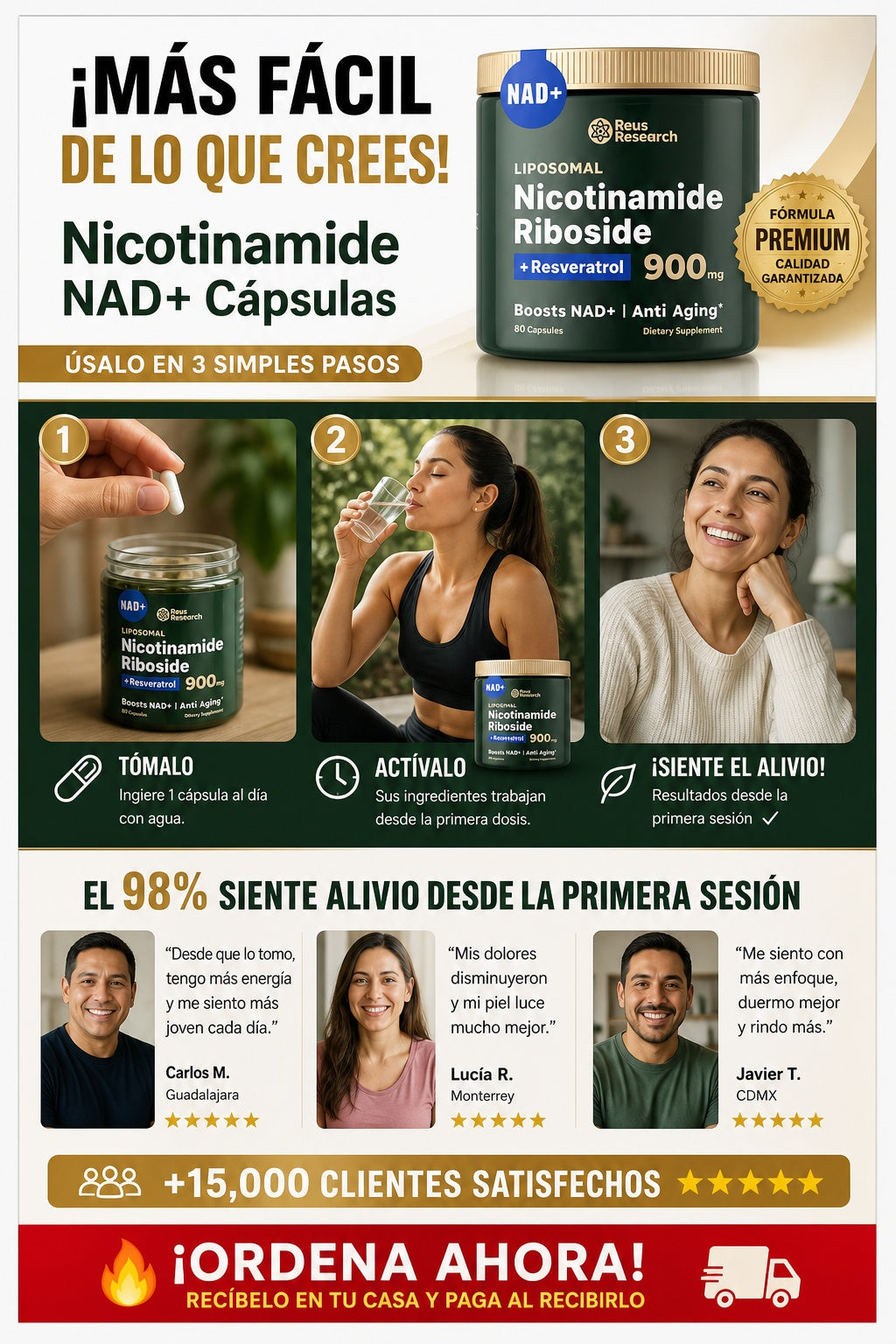 Nicotinamida Riboside Liposomal 900mg con Resveratrol - 80 Cápsulas - imagen 8