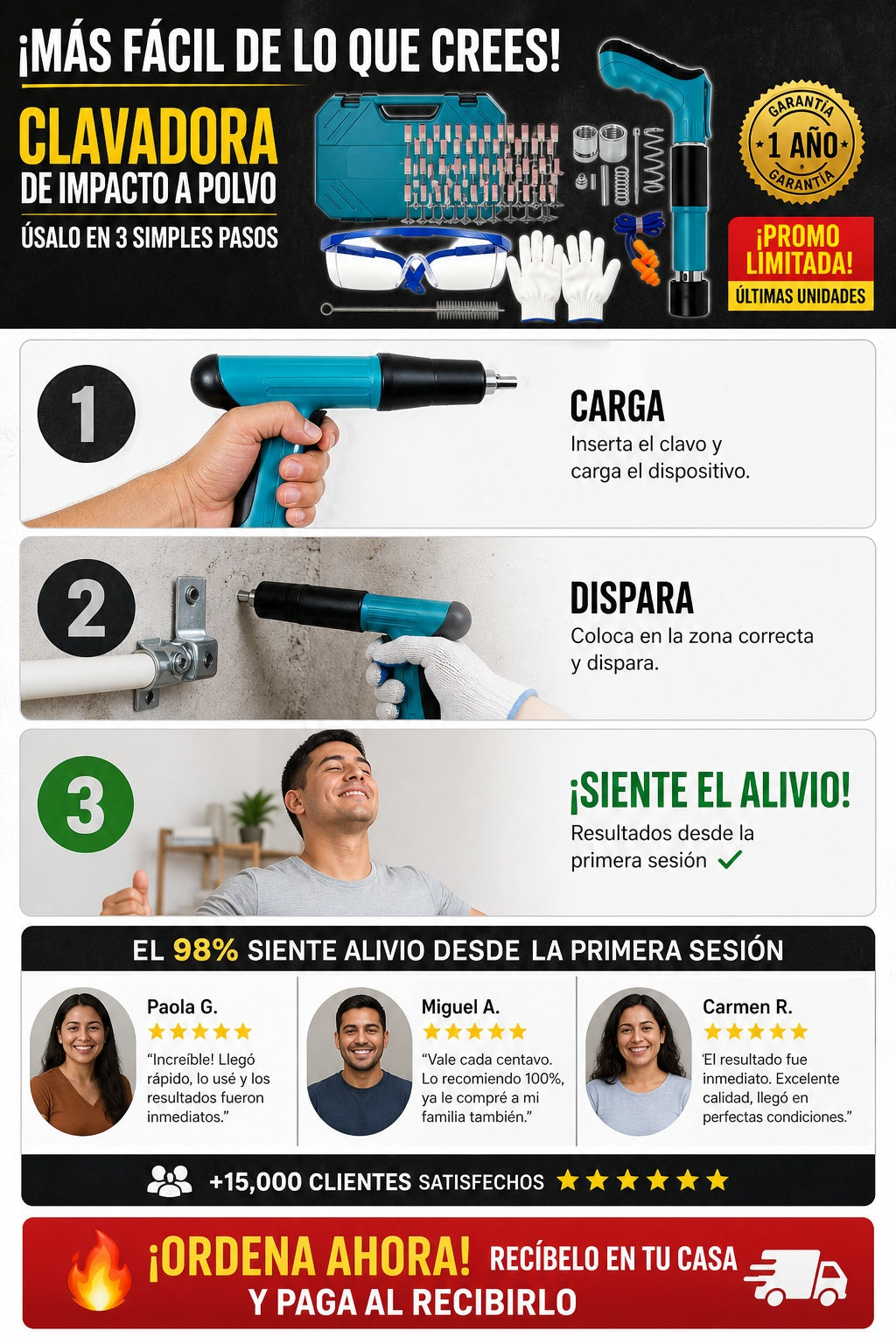 Pistola De Fijacion Con 100 Clavos - imagen 8