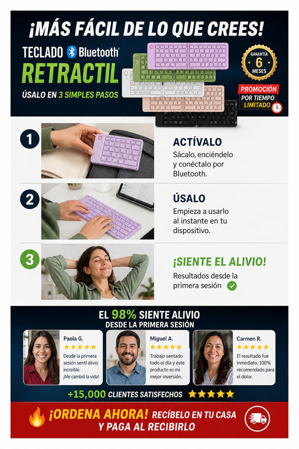 Teclado Bluetooth Retractil - imagen 8