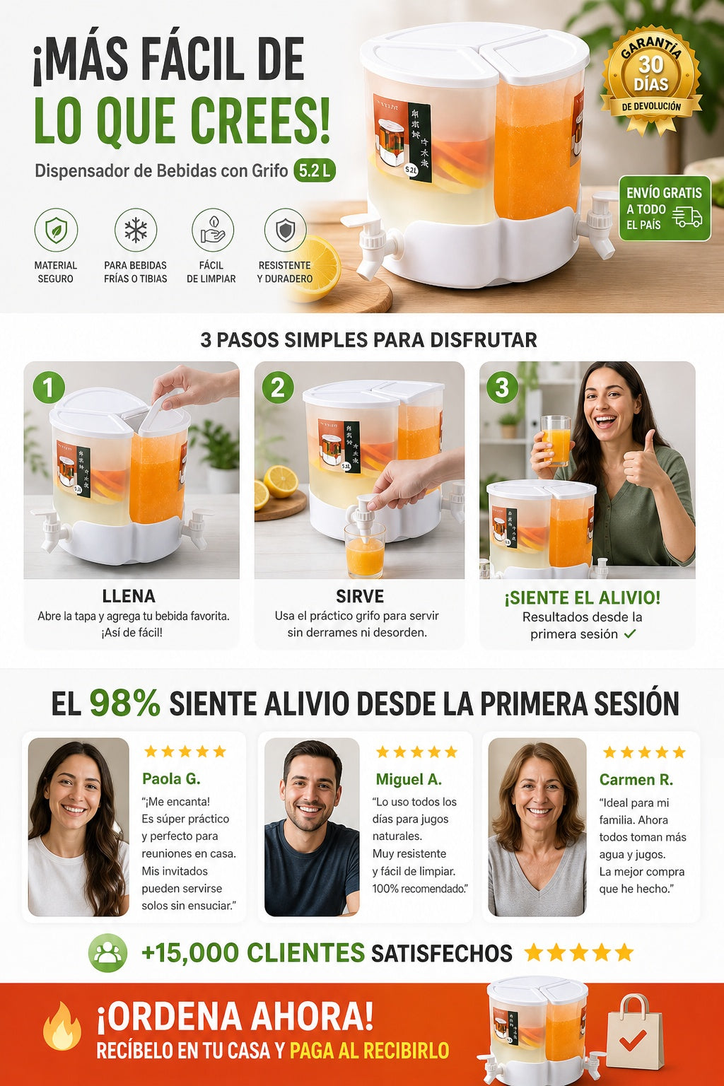 Dispensador de Bebidas con Grifo 5.2L - imagen 8