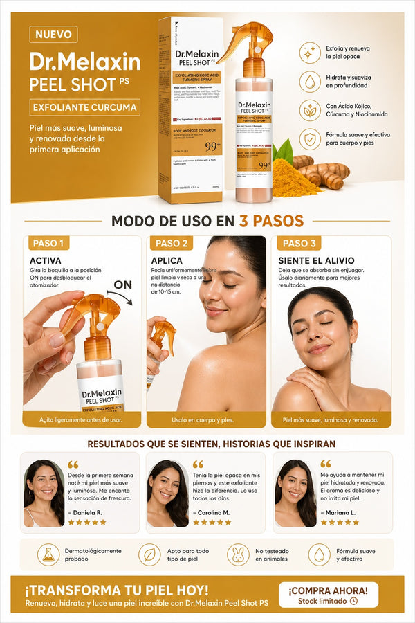 Spray Dr. Melaxin Exfoliante Curcuma - imagen 8