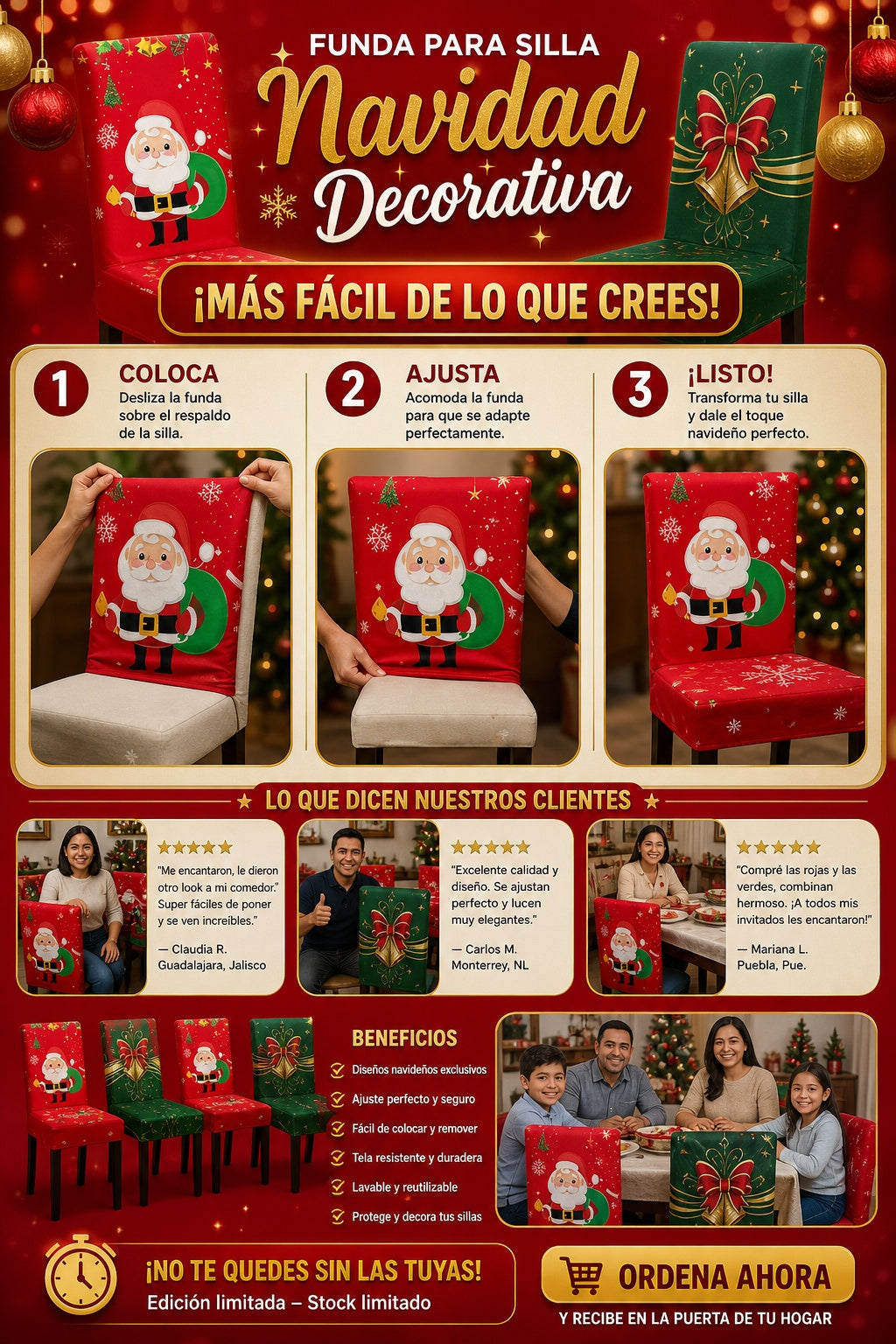 Funda Para Silla Navidad Decorativa - imagen 8