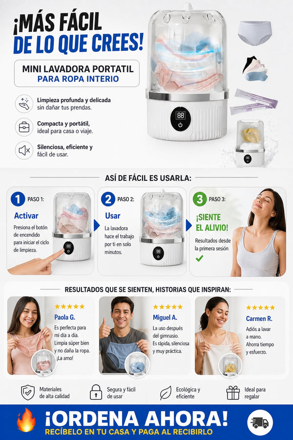 Mini Lavadora Portatil Para Ropa Interio - imagen 8