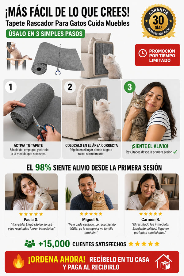 Tapete Rascador Para Gatos Cuida Muebles - imagen 8