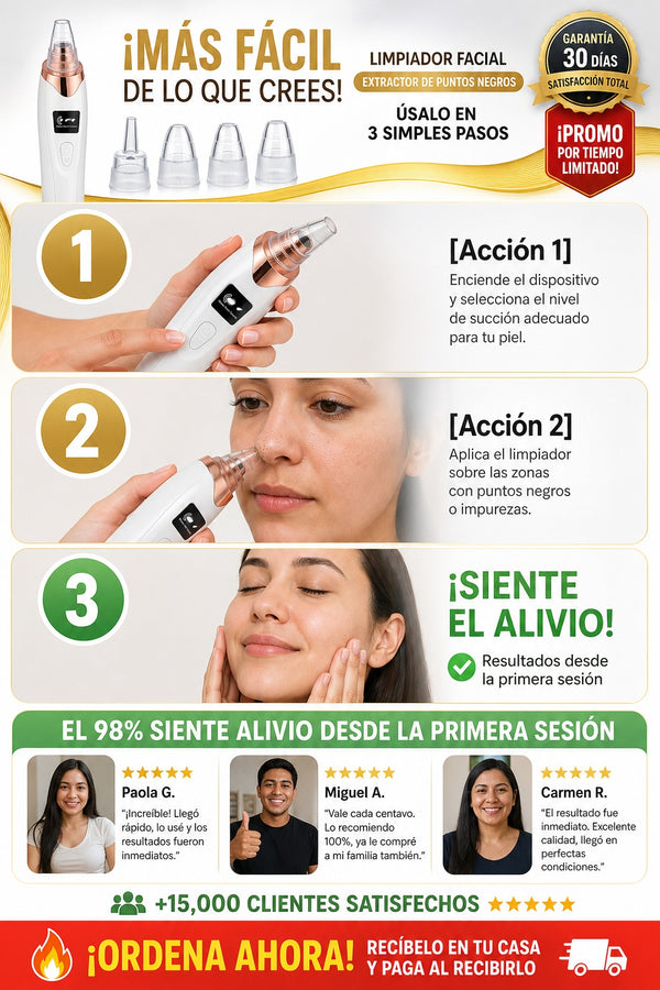 Limpieza Facial Profunda 3 en 1 — Elimina Puntos Negros y Poros Tapados - imagen 8