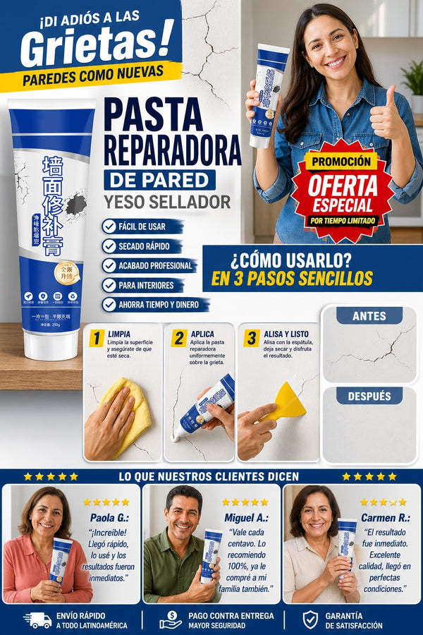 Pasta Reparadora De Pared Yeso Sellador - imagen 8