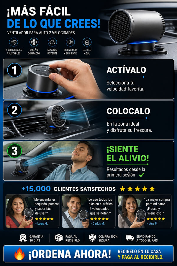 Ventilador Para Carro 2 Velocidades - imagen 8