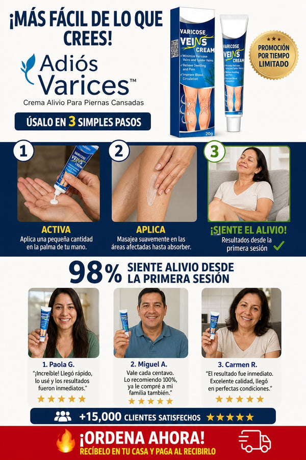 Adiós Varices™ Crema Alivio Para Piernas Cansadas - imagen 8