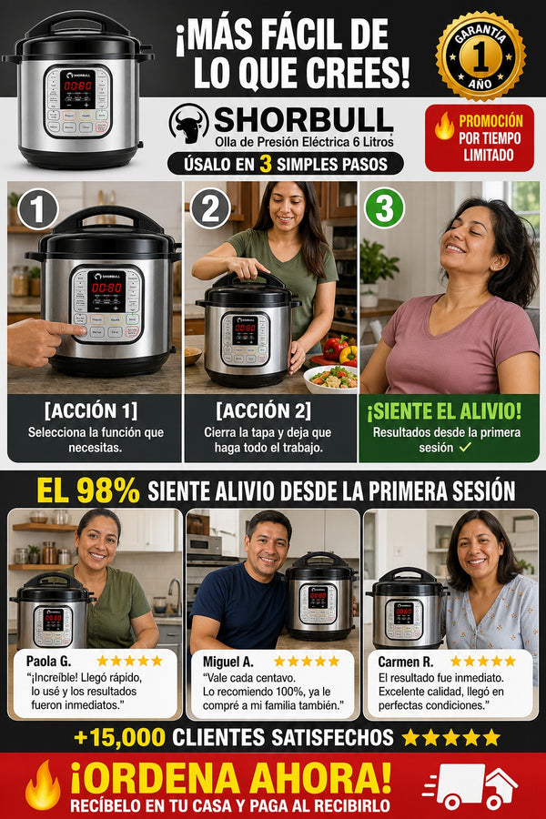Olla Electrica Shorbull 6 lITROS16 Funciones - imagen 8