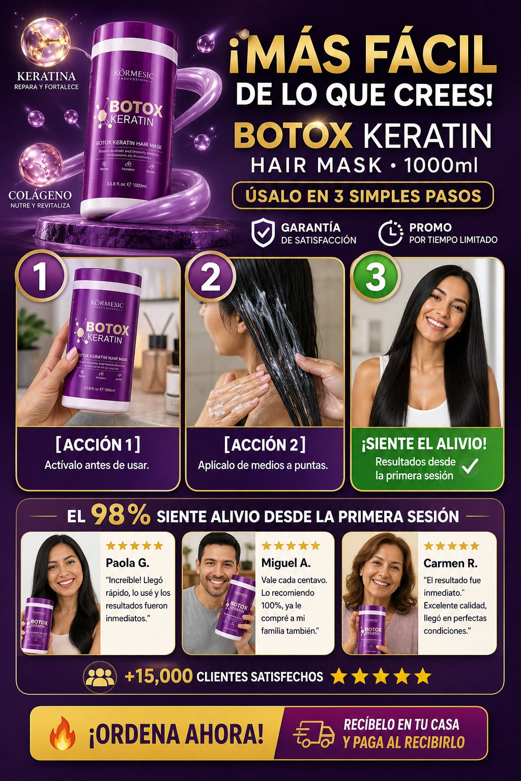 Mascarilla Capilar Botox Keratina Reparadora 1000ml - imagen 8
