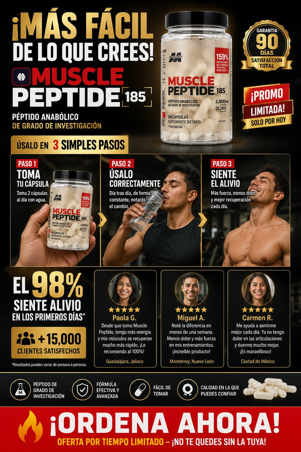 Suplemento Muscle Peptide 84 Capsulas - imagen 8