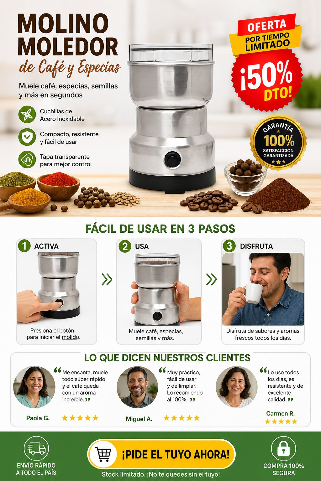 Molino Moledor De Cafe Y Especias - imagen 8