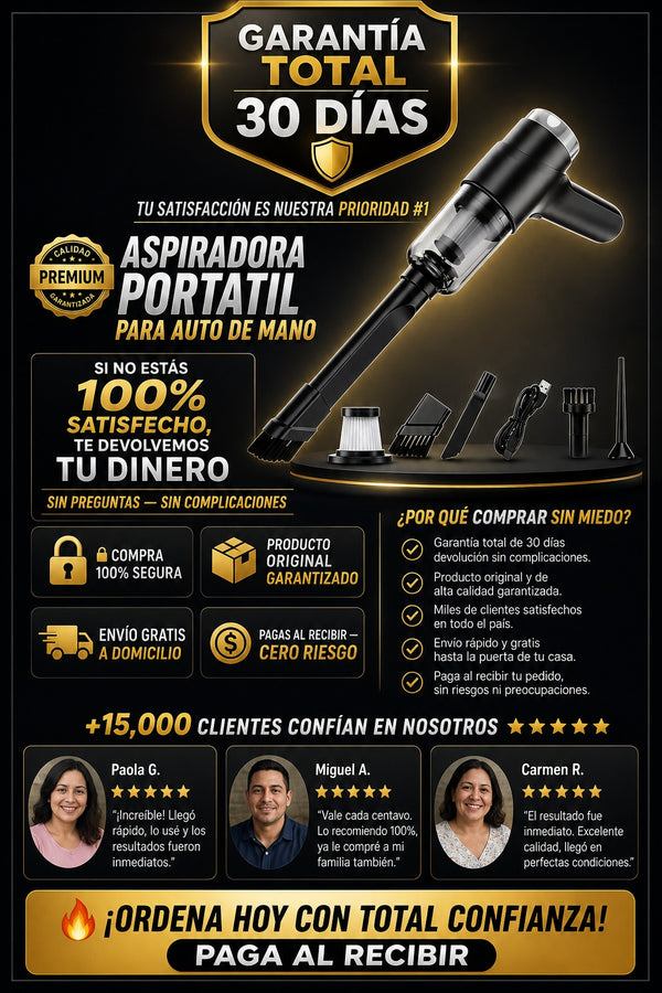 Aspiradora Portatil Para Auto De Mano - imagen 9