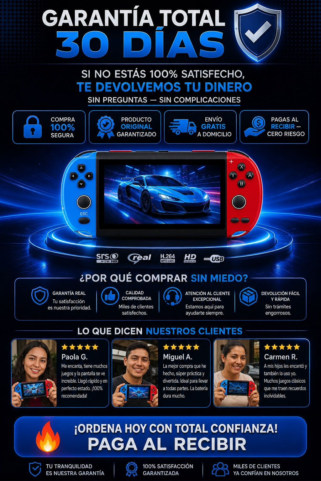 Consola Portátil 1000 Juegos Integrados - imagen 9