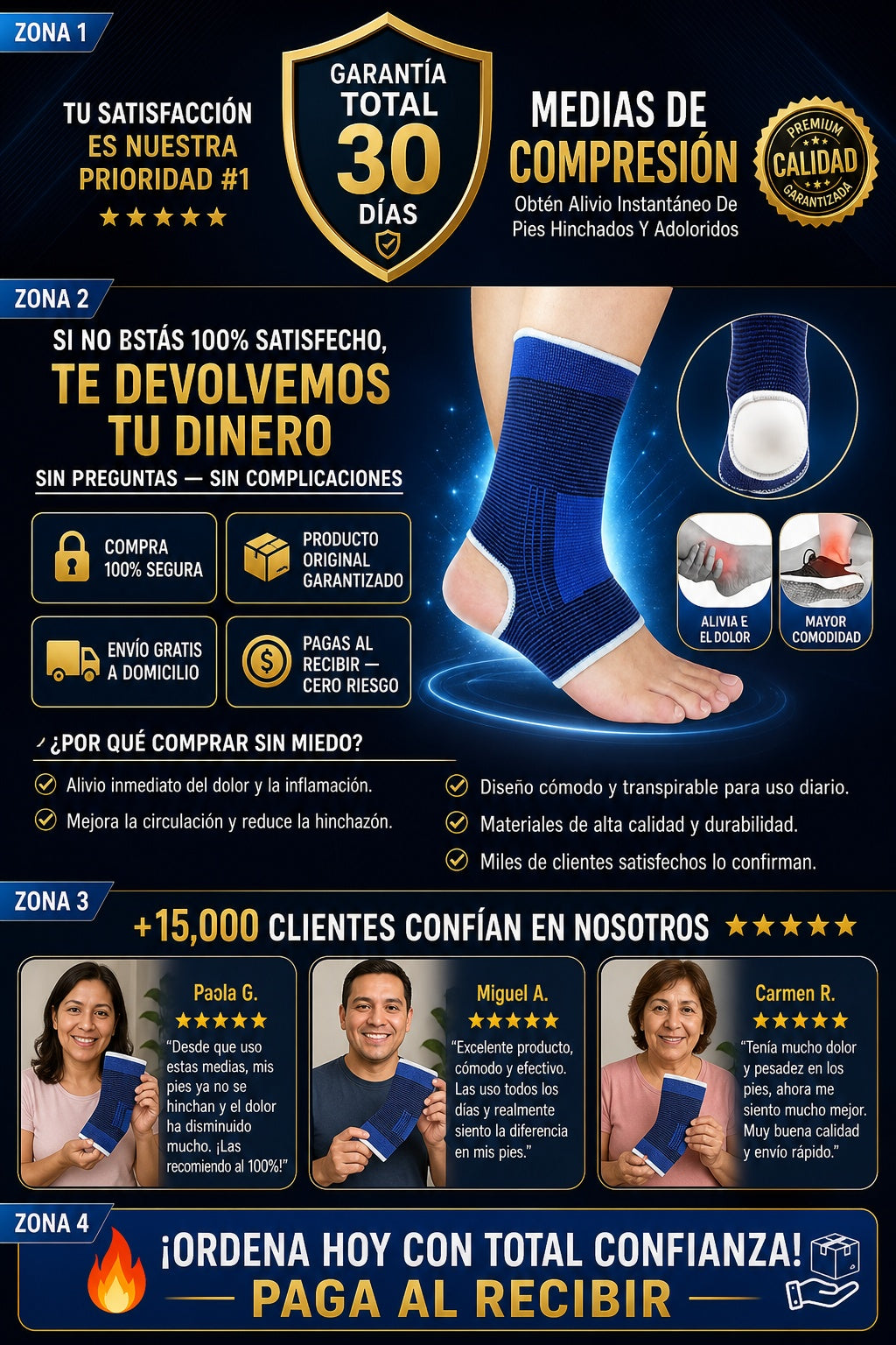 Medias De Compresión - Obtén Alivio Instantáneo De Pies Hinchados Y Adoloridos - imagen 9