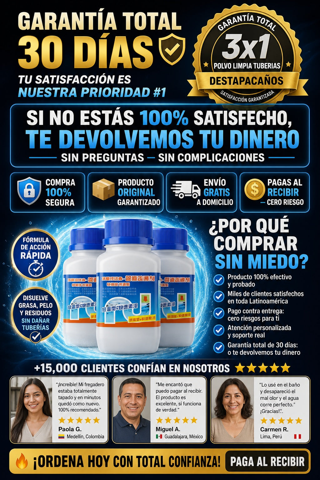 3x1 Polvo Limpia Tuberias Destapacanos - imagen 9