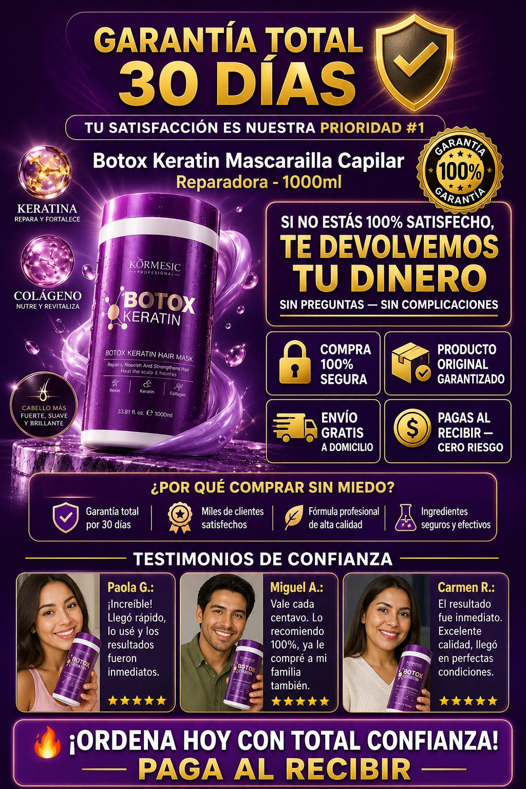 Mascarilla Capilar Botox Keratina Reparadora 1000ml - imagen 9