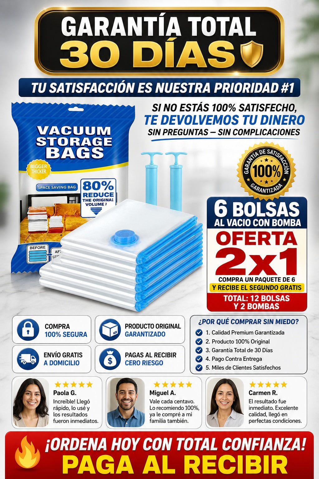 6 Bolsas Al Vacio Con Bomba Almacenamiento oferta 2x1 compra un paqute de 6 y recibe el segundo gratis total 12 bolsas y 2 bombas - imagen 9