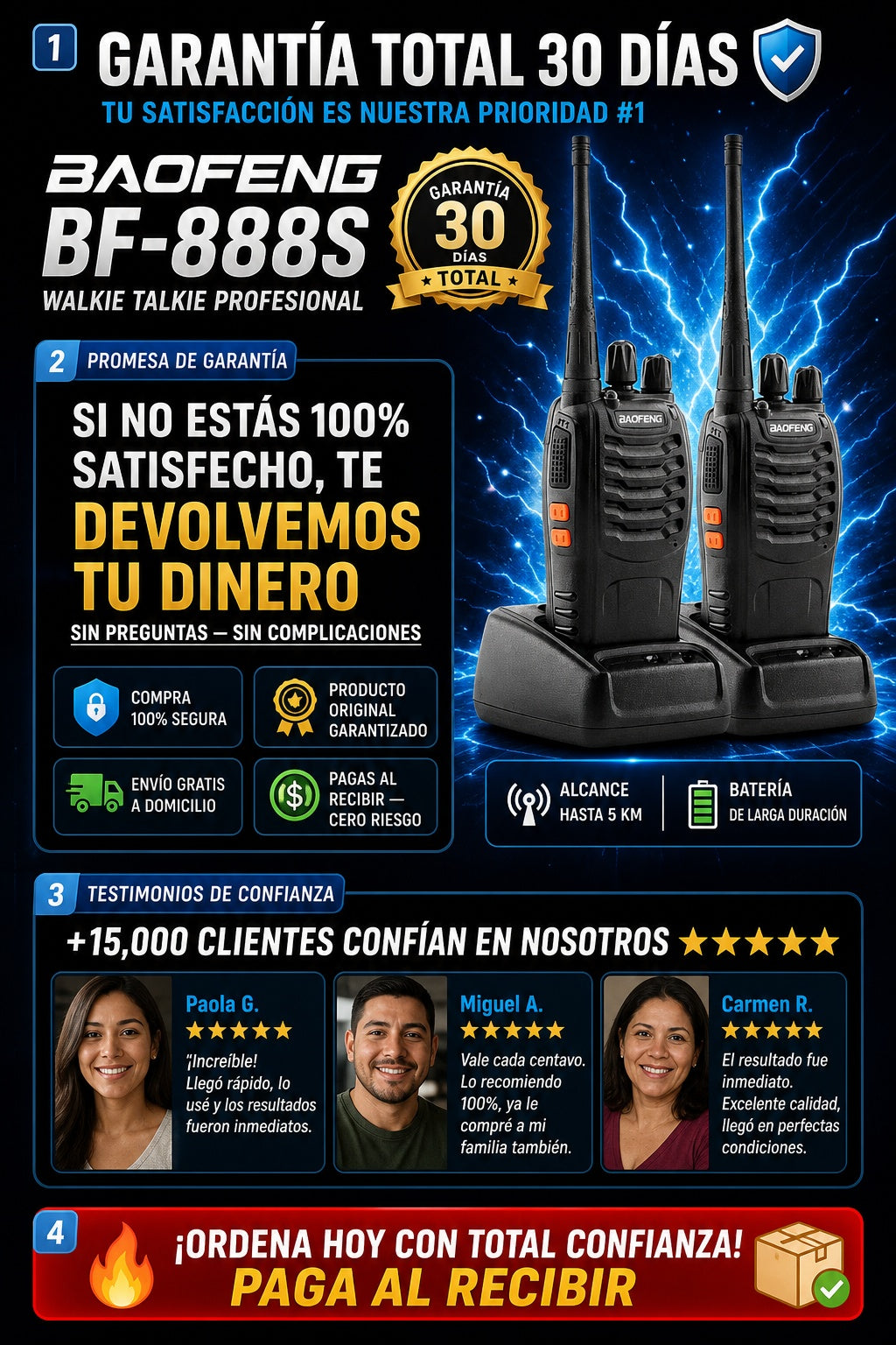 Radios Walkie Talkie Bf888s Recargables - imagen 9