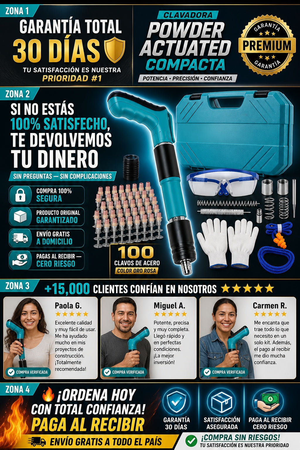 Pistola De Fijacion Con 100 Clavos - imagen 9