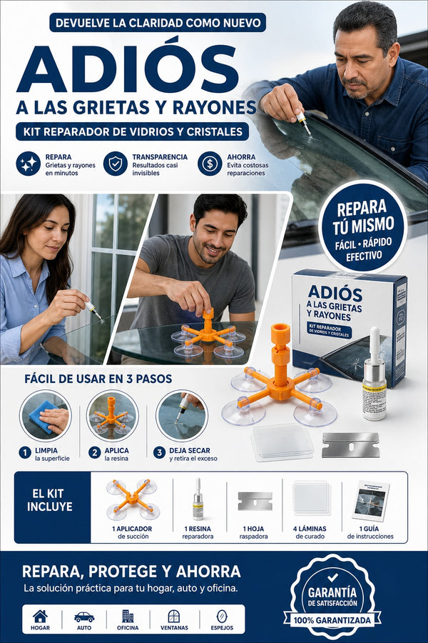 Adiós a las Grietas y Rayones – Kit Reparador de Vidrios y Cristales - imagen 9