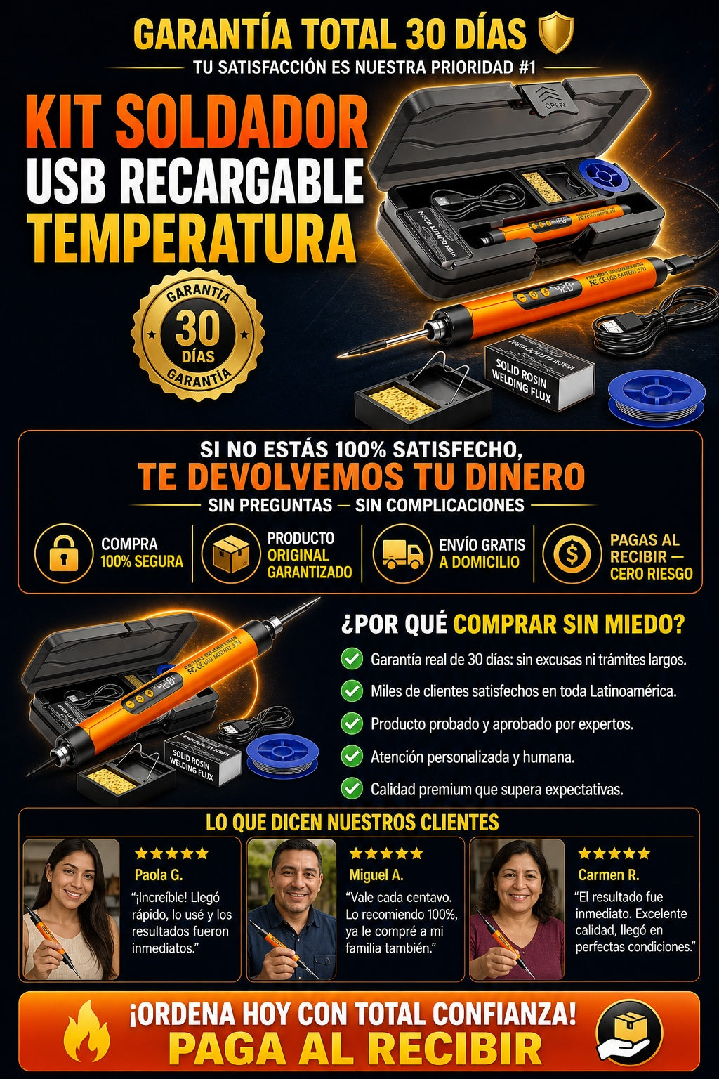 Kit Soldador Usb Recargable Temperatura - imagen 9