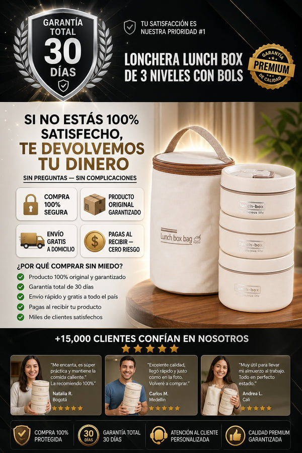 Lonchera Lunch Box De 3 Niveles Con Bols - imagen 9